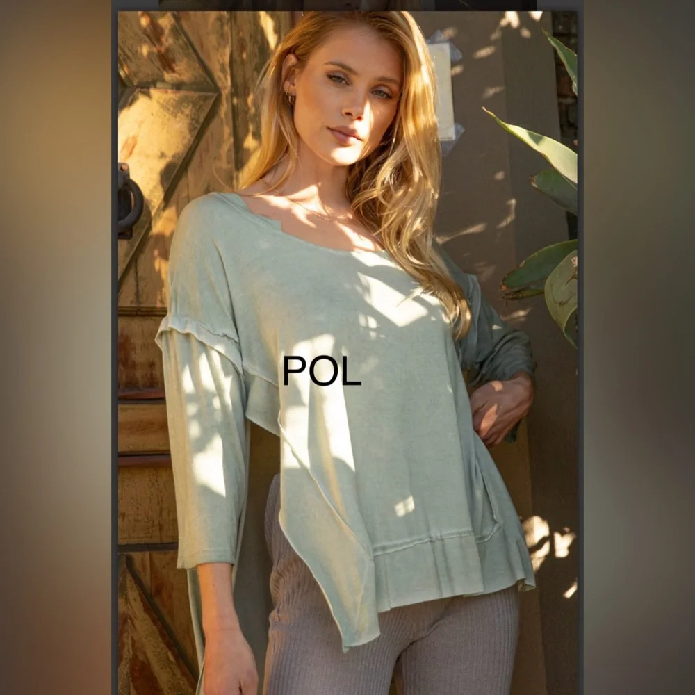 BP215-9💚NEW! POL perfect in Mint Asymmetrical Tunic designed2stun on casual days - Picture 5 of 11